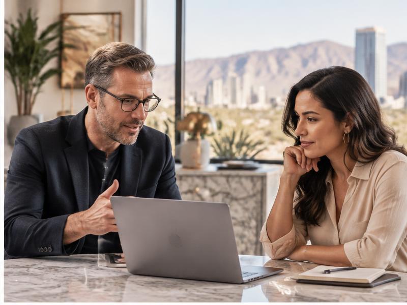 Business owner receiving private website coaching in Las Vegas